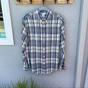 Brooks Brothers . linen plaid shirt
